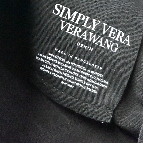 Simply Vera by Vera Wang‎ 16 Skinny Ankle Zipper Black Stretch Denim Jeans - Picture 4 of 7